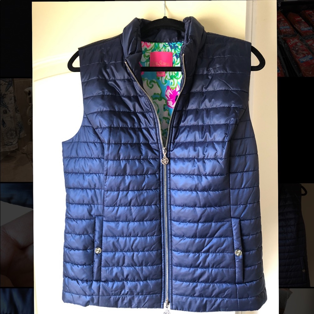 NWOT Lilly Pulitzer Elyn navy blue puffer vest